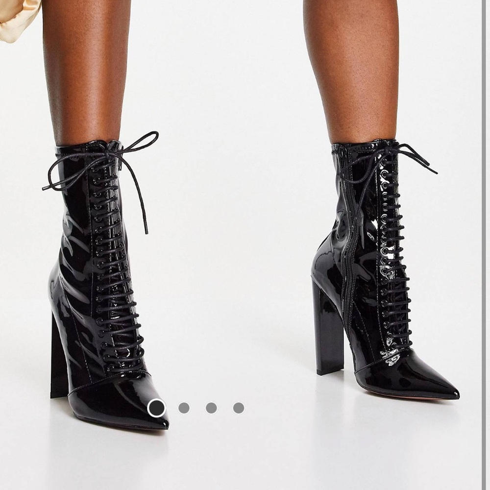 ASOS Design High heeled lace up boots in black